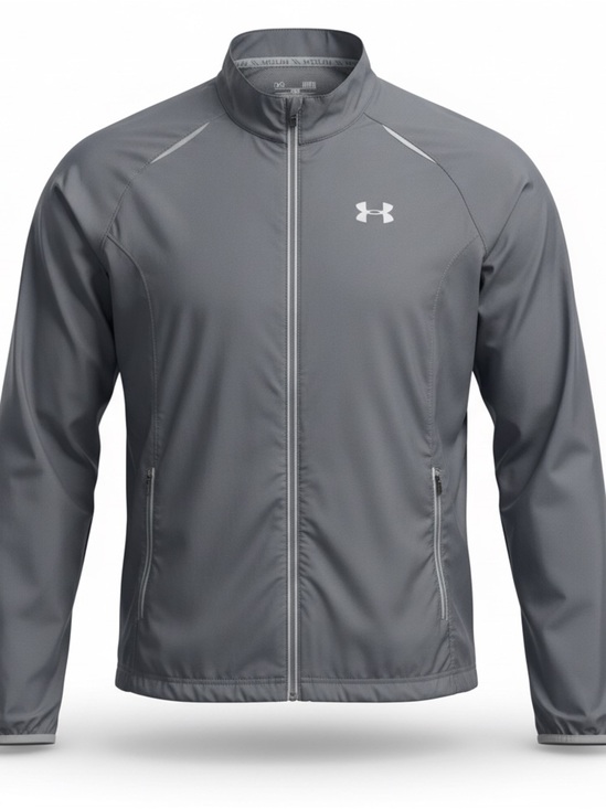Under Armour Other - Under Armour Storm 1 Run Full Zip Jacket Gray Reflective Men’s Large Windbreaker